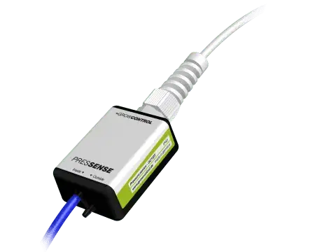 Growcontroll PresSense - a white and green device with blue cord