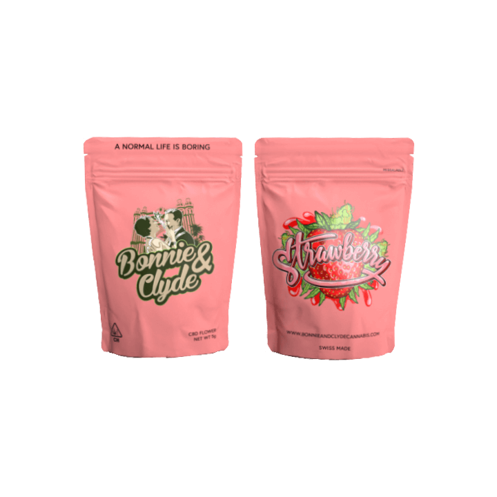 Bonnie and Clyde CBD Hanf Blüten Indoor Sorte Strawberry (Premium Qualität)