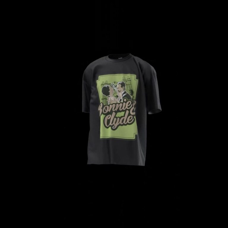 Bonnie and Clyde Cannabis T-shirt Schwarz Nummer 2